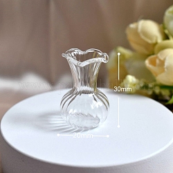 Vase en verre, accessoires de maison de poupée micro paysage, faire semblant de décorations d'accessoires, clair, 20x30mm