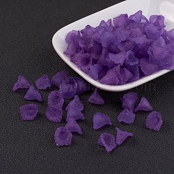 Transparente Acryl Perlen, matt, Blume, gefärbt, blau violett, 12x12x1.8 mm, Bohrung: 1.5 mm, ca. 1900 Stk. / 500 g