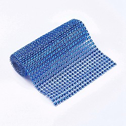 24 rangs rouleau de papier maille strass en plastique, décoration de mariage de gâteau, bleu royal, 90.5~91.5x11.8 cm, environ 4 mm de diamètre, 1 verges / rouleau