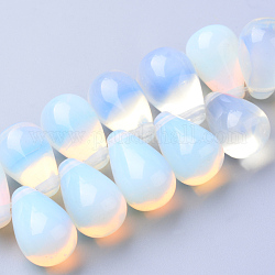 Chapelets de perles d'opalite, perles percées, larme, 16x10mm, Trou: 1mm, Environ 30 pcs/chapelet, 6.3 pouce