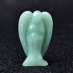 Figurine di angeli curativi intagliati in avventurina verde naturale, decorazioni per display in pietra energetica reiki, 37~40mm