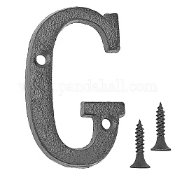 Eisen Hausadresse Nummer, mit 2Stück Schraube, letter.g, 76x46x5 mm, Bohrung: 5.4 mm