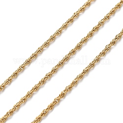 Revestimiento iónico (ip) 304 cadenas de cuerda de acero inoxidable, soldada, con carrete, dorado, 1.7mm, aproximamente 10 m / rollo