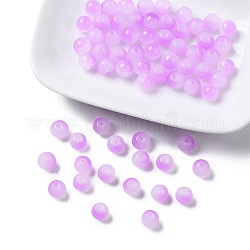 Baking Painted Imitation Jade Glass Round Bead Strands, Two Tone, Orchid, 7.5~8mm, Hole: 1mm, about 109~111pcs/strand, 30.94~31.26 inch(78.6~79.4cm)