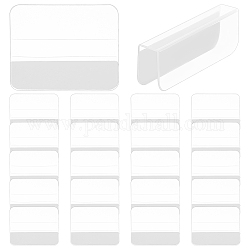 Transparente selbstklebende Aufhängelaschen aus Kunststoff, faltbare Laschen mit Euro-Schlitzloch, Registerkarten für die Einzelhandelsanzeige im Geschäft, Rechteck, Transparent, 2.5x3x0.05 cm