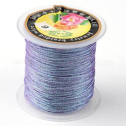Round Metallic Thread, Embroidery Thread, 6-Ply, Medium Purple, 0.6mm, about 87.48 yards(80m)/roll