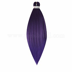 ロング＆ストレートヘアエクステンション  伸ばした編組髪イージー編組  低温繊維  女性用合成かつら  パープル  26インチ（66cm）