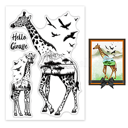 Пластиковые штампы пвх, для diy scrapbooking, фотоальбом декоративный, изготовление карт, штампы, рисунок жирафа, 16x11x0.3 см