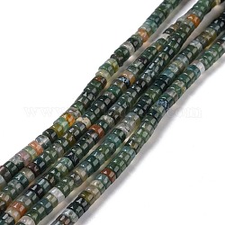 Natur Indien Achat Perlen Stränge, Flachrund, 4x2 mm, Bohrung: 1 mm, ca. 169 Stk. / Strang, 14.96'' (38 cm)