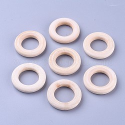 Anelli di collegamento in legno grezzo, anelli di legno macramè, anulare, cachi, 30x6mm, Foro: 17 mm