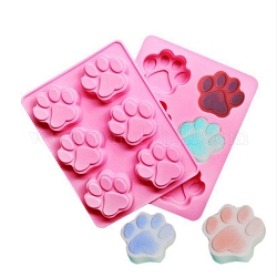 Footprint Shape Food Grade Silicone Molds, Fondant Molds, For DIY Cake Decoration, Chocolate, Candy, UV Resin & Epoxy Resin Jewelry Making, Random Single Color or Random Mixed Color, 185x142x6mm, Inner Size: 58x52mm