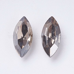 Imitation Austrian Crystal Glass Rhinestone, Grade A, Pointed Back & Back Plated, Horse Eye, Satin, 10x5x3mm