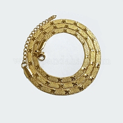 304 Edelstahl Fischgrätenkette Halsketten, golden, 17.80 Zoll (45.2 cm)