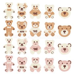 FINGERINSPIRE 40Pcs Little Bear Crochet Knitted Cloth Patch Sew On Patch Applique Multiple Shaped Bear Knitted Handmade Applique Decorative Crochet Patch for Cloths Dress Hat Jeans DIY Accessories