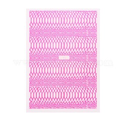 Glänzende selbstklebende Nailart Sticker, für Nagelspitzen Dekorationen, Schlangenhaut-Muster, Magenta, 9.3x6.5 cm