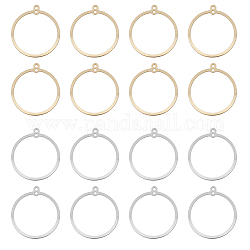 Hobbiesay 32 шт., 2 стиля, латунное кольцо с 2 отверстиями, большая круглая золотая петля, геометрическая сборка, серьги-подвески, ожерелье, изготовление ювелирных изделий для серег, кулон, ожерелье, браслет на ногу, сделай сам
