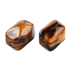 Harz perlen, Nachahmung Edelstein, facettierten Sechs, dunkelgolden, 30x22.5x22.5 mm, Bohrung: 2.7~3.1 mm