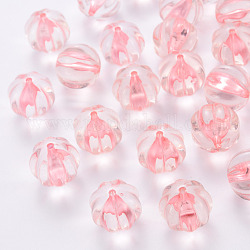 Perline acrilico trasparente, zucca, roso, 17.5x16mm, Foro: 1.8 mm, circa 183pcs/500g