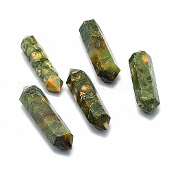 Бусины из натурального риолита из яшмы, лечебные камни, палочка для медитативной терапии, уравновешивающая энергию рейки, нет отверстий / незавершенного, точка с двойным окончанием, 54~55x13~16x12~14 мм