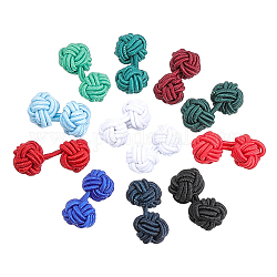 CHGCRAFT 22Pcs 11 Colors Solid Color Rubber Knot Cufflinks Fabric, for Mens/Womens Shirt Gift, Mixed Color, 20~24x11mm, 2pcs/color