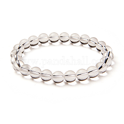 Natural Crystal Round Beads Stretch Bracelets, 50~52mm