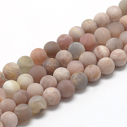 Chapelets de perles de sunstone naturelle naturelles, mat, ronde, 4mm, Trou: 1mm, Environ 100 pcs/chapelet, 15.7 pouce