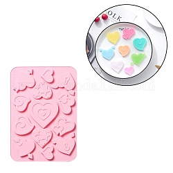 Stampi in silicone alimentare a forma di cuore, stampi da forno, per il cioccolato, caramella, stampini per biscotti, roso, 234x166x7.5mm