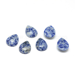 Natürliche blaue Fleck Jaspis Cabochons, Träne, 14x10x4.5 mm