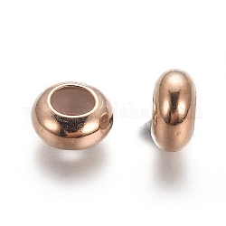 Messing Perlen, mit Gummi, Rondell, Schieberegler Perlen, Stopper Perlen, Licht Gold, 8~8.3x4 mm, Bohrung: 1.6~1.9 mm