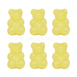 Perles en acrylique de gelée d'imitation, ours, jaune, 17x11mm, Trou: 1.5mm