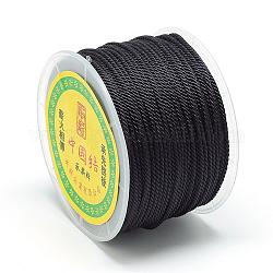 Fili di nylon, corde di milano / corde intrecciate, nero, 1.5~2mm, circa 54.68 iarde (50 m)/rotolo
