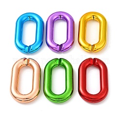 Plaqué acrylique UV reliant anneaux, connecteurs à liaison rapide, ovale, couleur mixte, 57x34x9.5mm, diamètre intérieur: 37.5x14.5 mm