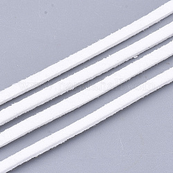 Cordon imitation daim, dentelle de faux suède, blanc, 2.5~2.8x1.5mm, environ 1.09 yards (1 m)/fil