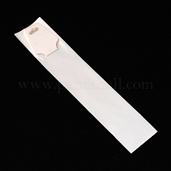 Sacchetti di cellofan rettangolo, con cartellini da appendere con collana, bianco, 25x5cm, 