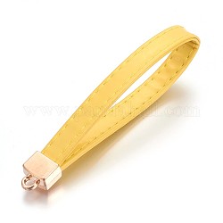 Multifunktions-PU-Lederbänder, mit Kunststoff-Zubehör, golden, 107~109x9.5~10 mm