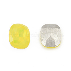 K9 cabujones de cristal de rhinestone, puntiagudo espalda y dorso plateado, facetados, oval, citrino, 10x8x4mm