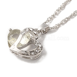 Collier pendentif coeur en résine avec chaînes singapour, bijoux en alliage de zinc platine pour femmes, clair, 9.06 pouce (23 cm)