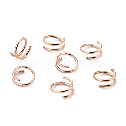 Doppio anello al naso per piercing singolo, spirale 316 anello chirurgico al naso in acciaio inossidabile da donna, piercing gioielli per il corpo, oro roso, 1~3x8mm, diametro interno: 6mm
