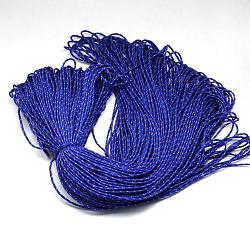 Cordes en polyester & spandex, 1 noyau interne, bleu, 2mm, environ 109.36 yards (100m)/paquet