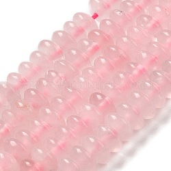 Chapelets de perles en quartz rose naturel, perles de soucoupe, rondelle, 6.5x3mm, Trou: 1mm, Environ 118~119 pcs/chapelet, 15.35'' (39 cm)
