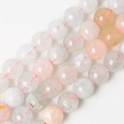 Naturchalcedon Perlenstränge, gefärbt und erhitzt, Nachahmung Morganit, Runde, 10~10.5 mm, Bohrung: 1.2 mm, ca. 38 Stk. / Strang, 14.96 Zoll (38 cm)
