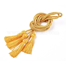 Cuerda de honor de graduación de poliéster, con decoración colgante borla para estudiantes de graduación, oro, 169 cm, 6mm
