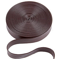Плоский шнур из искусственной кожи, аксессуары для одежды, кокосового коричневый, 15x1 мм, около 5.47 ярда (5 м) / пачка