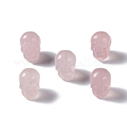 Natürlichen Rosenquarz Perlen, Schädel, 13x10x11.5 mm, Bohrung: 1 mm