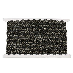 Spitzenbesatz aus Polyester für Vorhänge, heimtextilien dekor, golden, Schwarz, 1/2 Zoll (12 mm)
