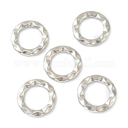 Martelé 304 anneaux de liaison en acier inoxydable, rond, couleur inoxydable, 24.5x3.5mm, diamètre intérieur: 15.5 mm