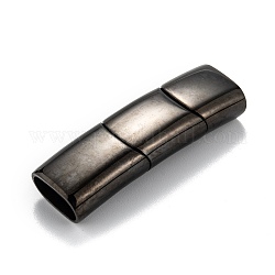 316 fermoirs magnétiques chirurgicaux en acier inoxydable avec emembouts à coller, rectangle, gunmetal, 44x14x8mm, Trou: 6x12mm