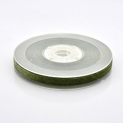 Ruban de velours en polyester pour emballage de cadeaux et décoration de festival, olive, 3/8 pouce (10 mm), environ 50yards / rouleau (45.72m / rouleau)