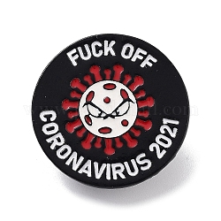 Argomenti medici parola coronavirus 2021 spille in lega di zinco, spille smaltate, bianco, 29x1.5mm