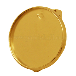 Brass Clip-on Earring Settings, Golden, 20mm, Tray: about 18mm inner diameter